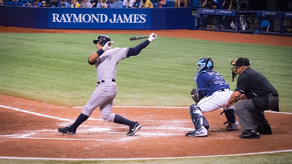 Alex Rodriguez Hitting a Baseball