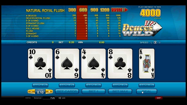 Screenshot of Online Video Poker
