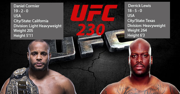 UFC 230: Cormier vs Lewis Odds