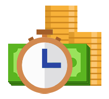 Stop Watch Icon on Money