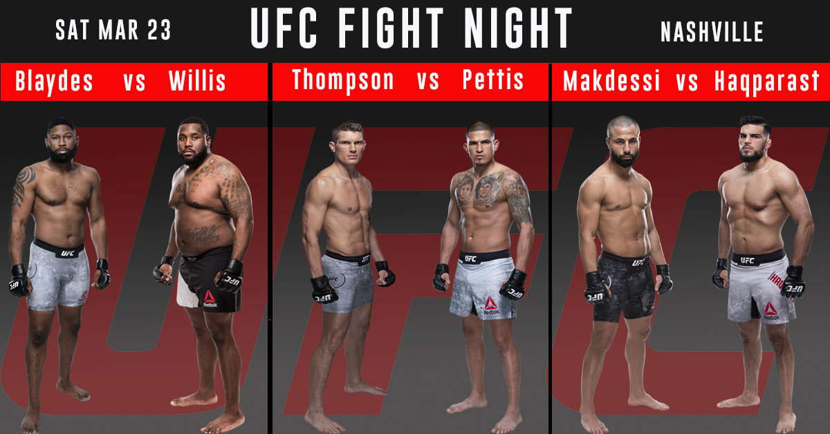 UFC Fight Night 148 03/23/19 Thompson vs Pettis Odds, Pick and Prediction