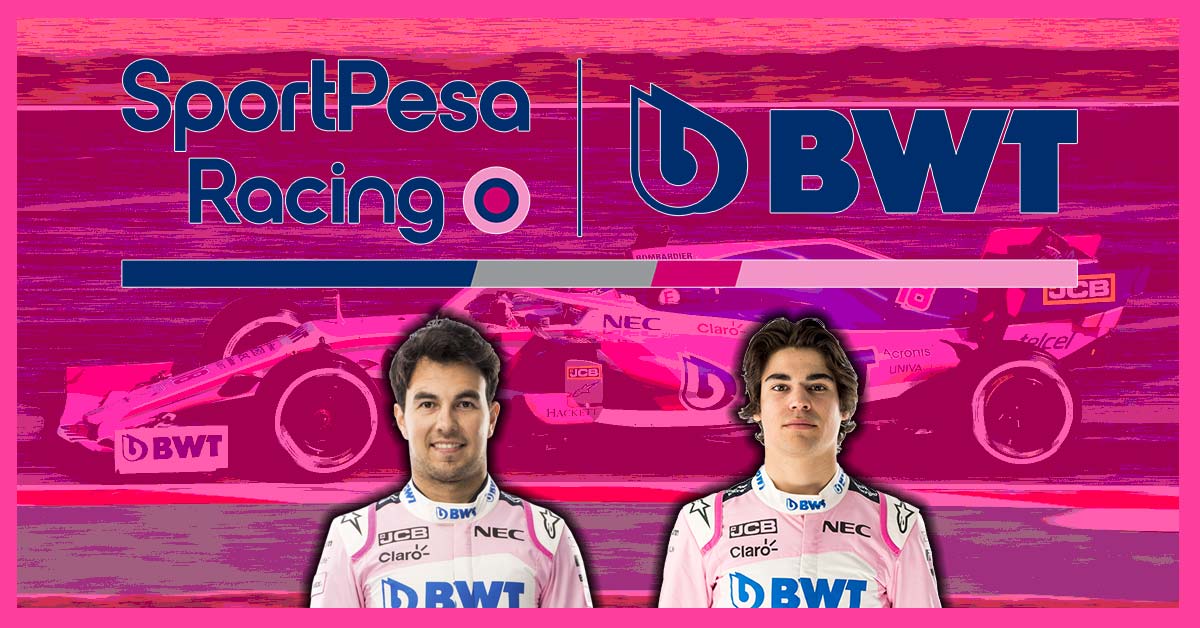 F1 Racing Point Logo - Photo of Sergio Perez and Lance Stroll