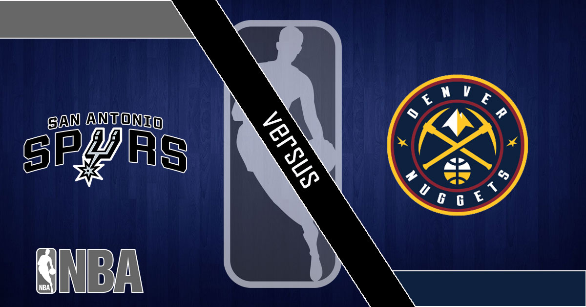 Spurs and Nuggets Logo - NBA blue background