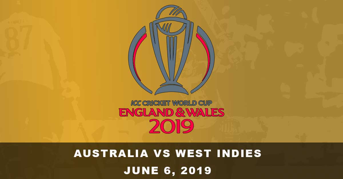 Australia vs West Indies - 2019 ICC Cricket World Cup Logo