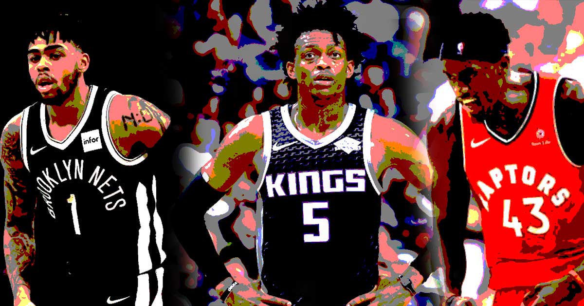 De’Aaron Fox, D’Angelo Russell, and Pascal Siakam Photo
