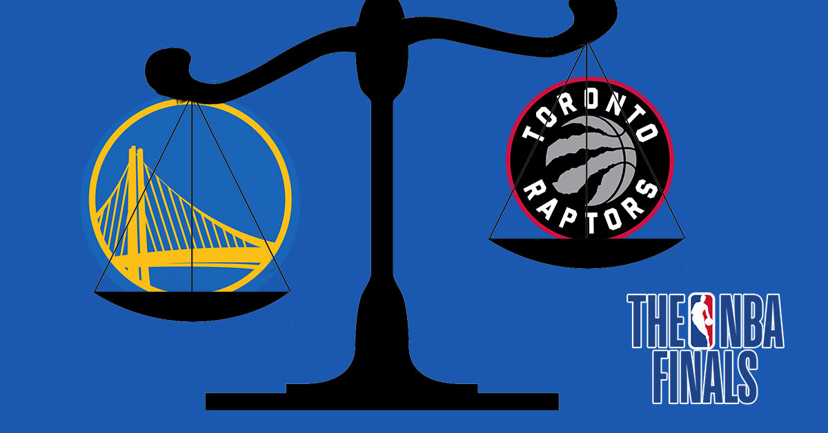 Scale with Warriors and Raptors Logo