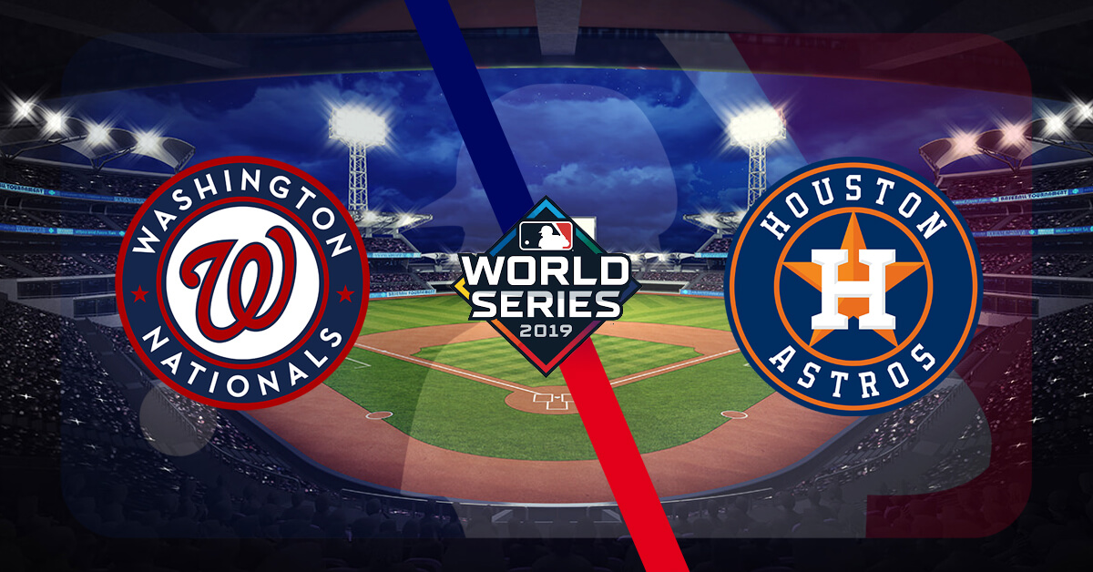 Washington Nationals vs Houston Astros Logos - 2019 MLB World Series Logo - Baseball Field Background - Baseball Field Background