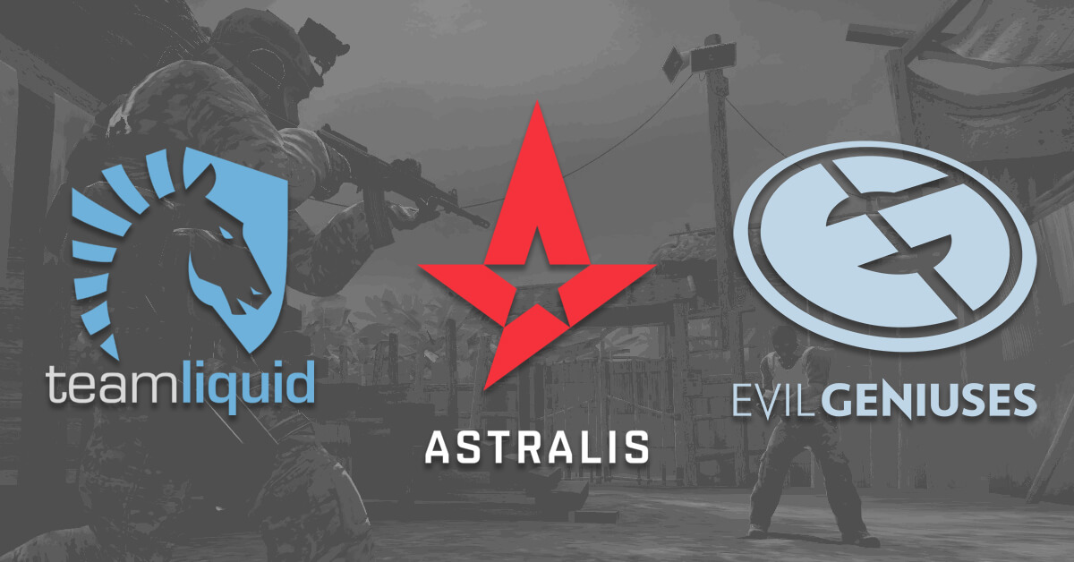 Esport Game CSGO Background - Liquid, Astralis and Evil Geniuses Team Logos