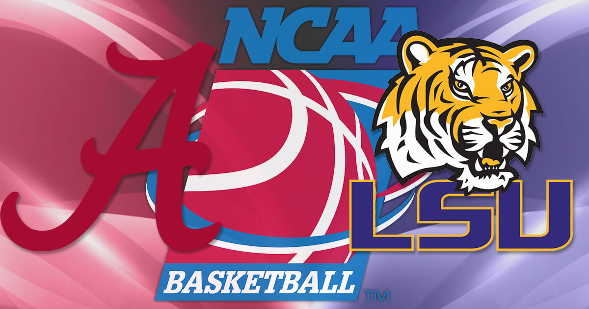 Alabama Crimson Tide vs LSU Tigers Logos - NCAA Basketball Logo