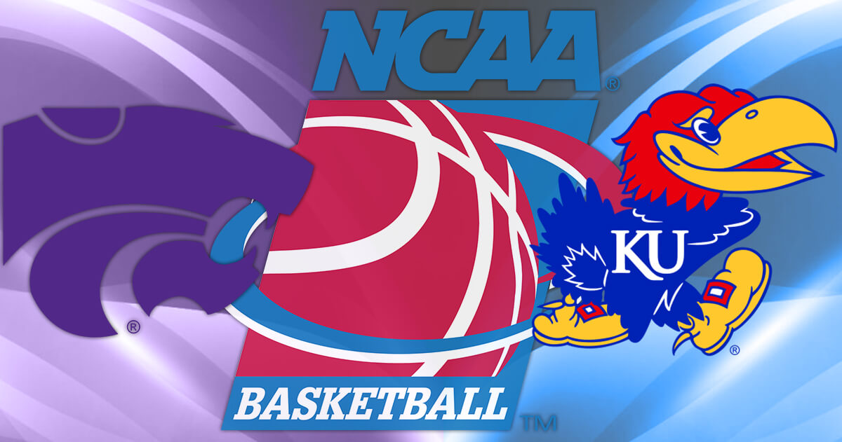 Kansas State Wildcats vs Kansas Jayhawks Logos - NCAA Basketball Logo
