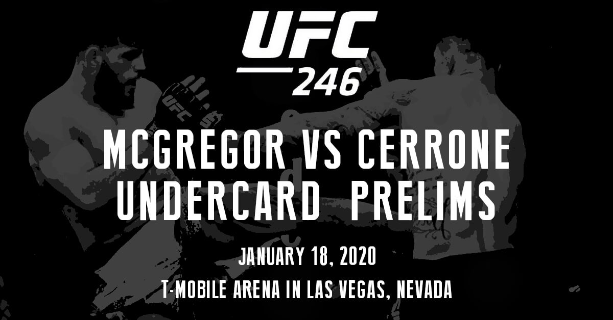 McGregor vs Cerrone Undercard - UFC 246 Logo - MMA Fighters Background