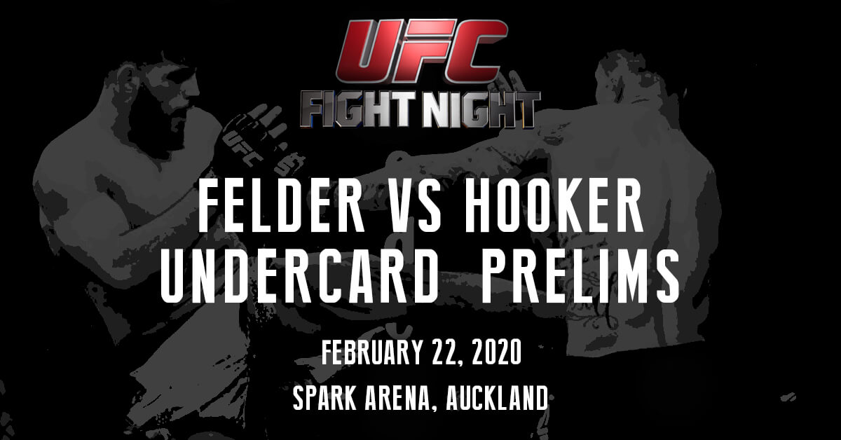 Felder vs Hooker Undercard - UFC Fight Night Logo - MMA Fighters Background