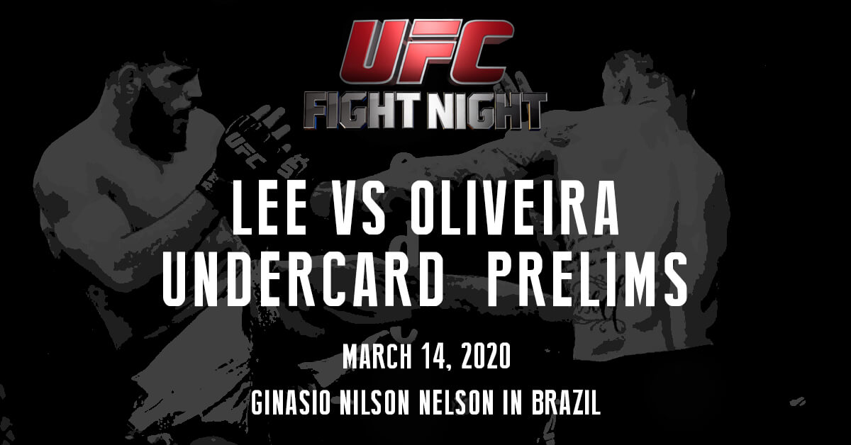 Lee vs Oliveira Undercard Picks - UFC Fight Night Logo - MMA Fighters Background