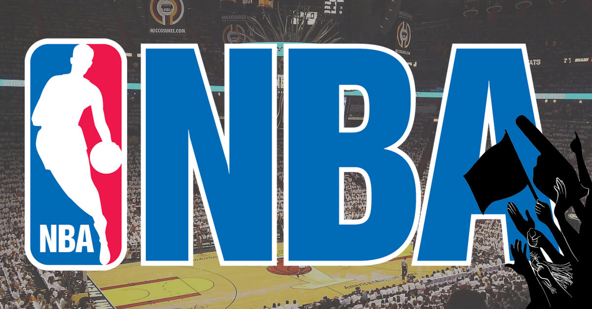 Professional Basketball Court - NBA Logo - Fans Silhouette