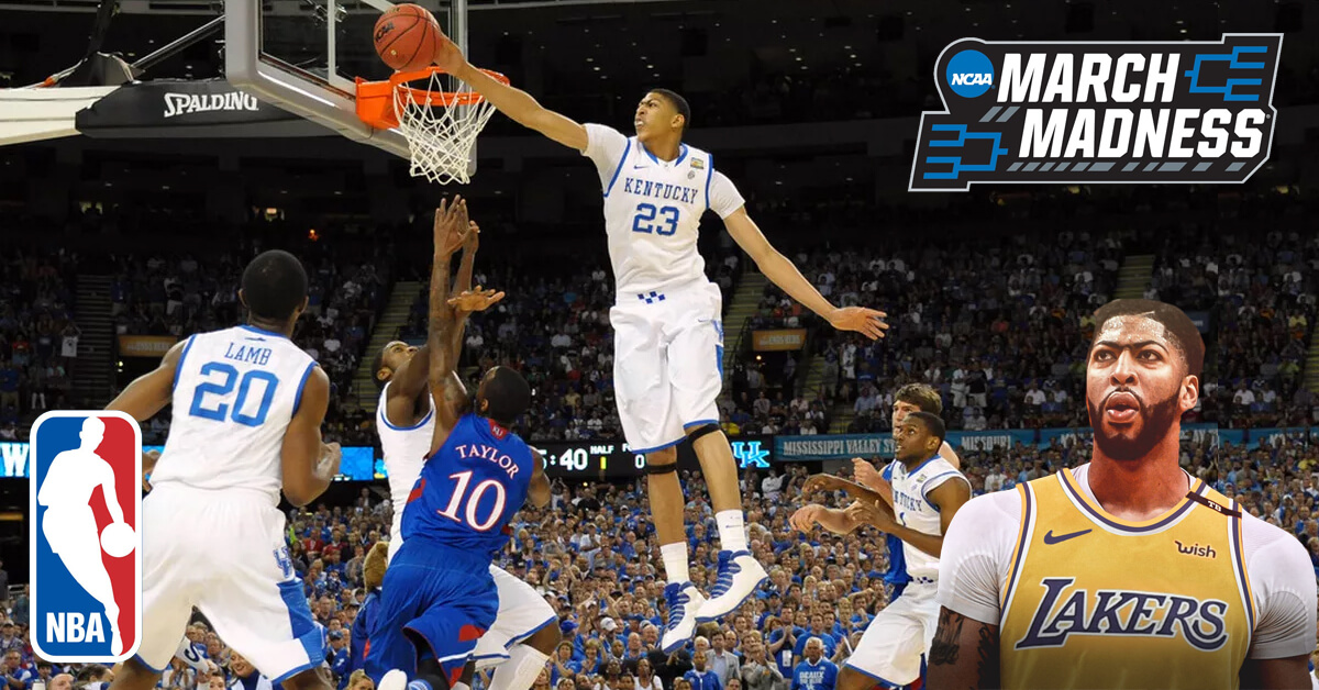 Young Anthony Davis Playing With Kentucky - Anthony Davis, Los Angeles Lakers - NBA Logo - NCAA March Madness Logo