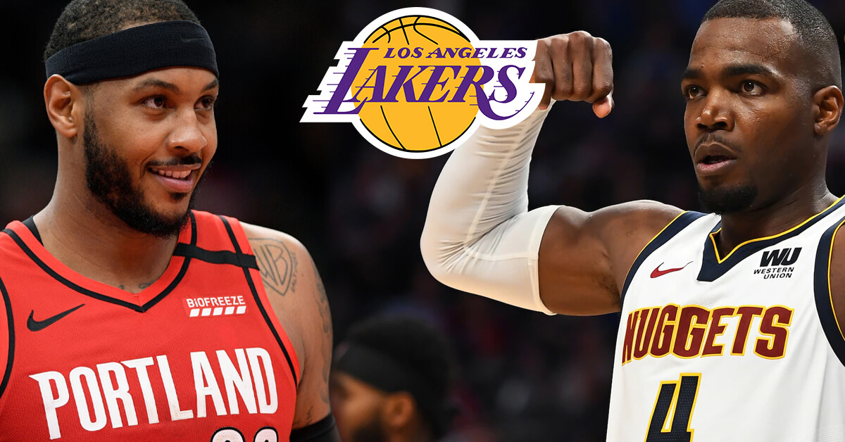 Basketball Players Paul Millsap and Carmelo Anthony - Los Angeles Lakers Logo
