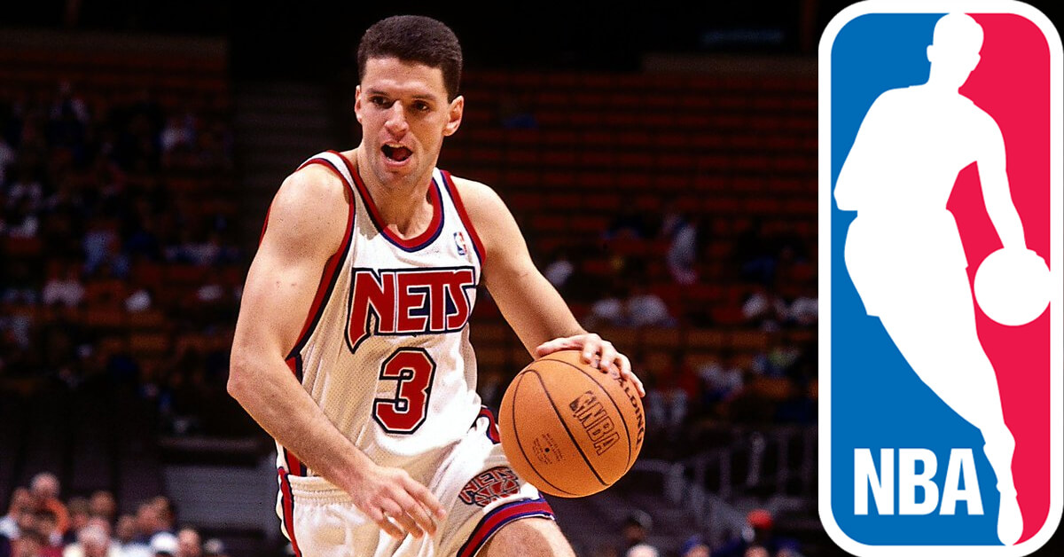 Drazen Petrovic, New Jersey Nets - NBA Logo
