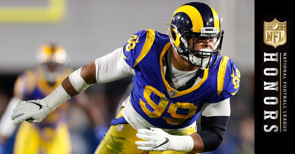 Football Player Aaron Donald, Los Angeles Rams - NFL Gold Honors Logo