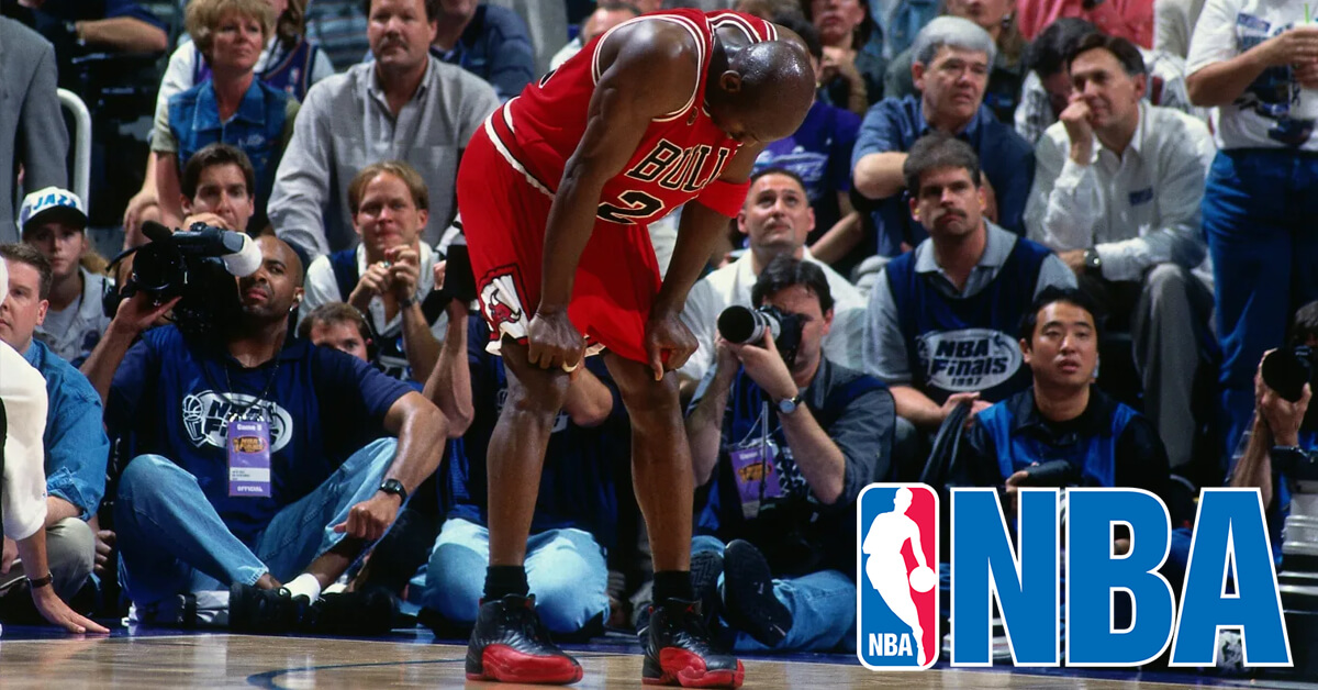 Michael Jordan Looking Down and Tired - NBA Logo