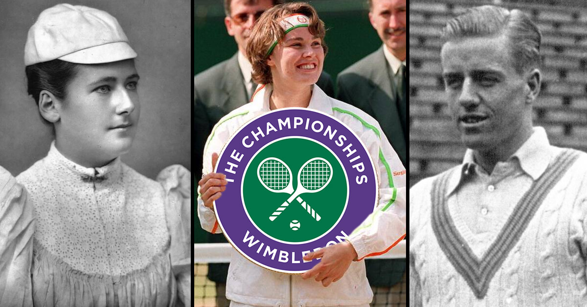 Sidney Wood, Martina Hingis and Lottie Dod - The Championships Wimbledon Logo