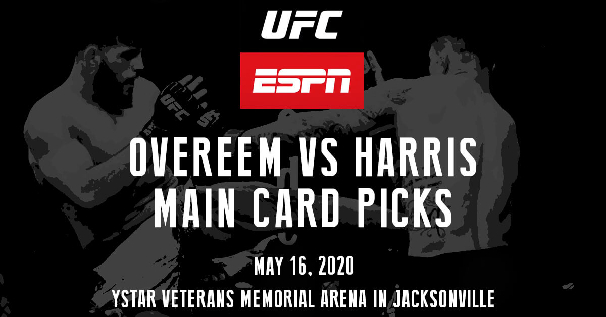 Alistair Overeem vs Walt Harris Picks - UFC on ESPN Logo - MMA Fighters Background