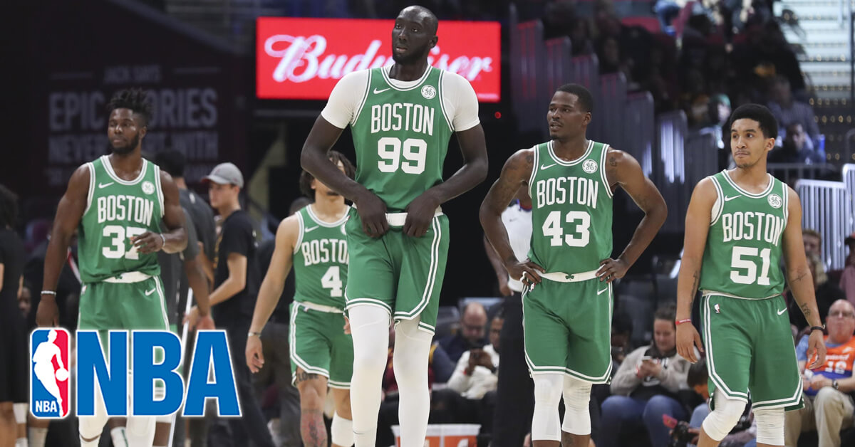 Basketball Player Tacko Fall - Boston Celtics Team - NBA Logo