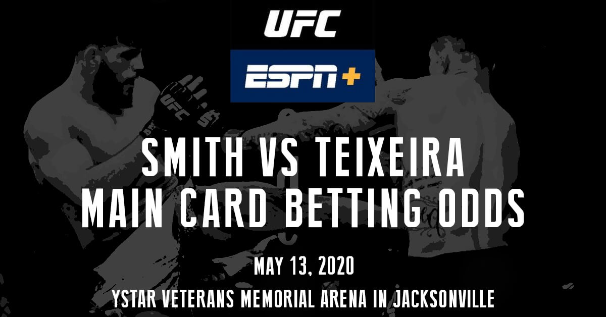 Smith vs Teixeira Main Card - UFC on ESPN+ Logo - MMA Fighters Background