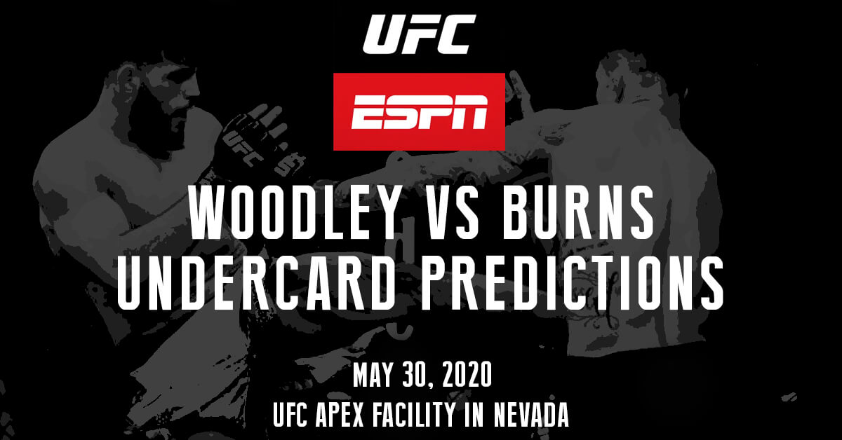 Woodley vs Burns Undercard - UFC on ESPN Logo - MMA Fighters Background