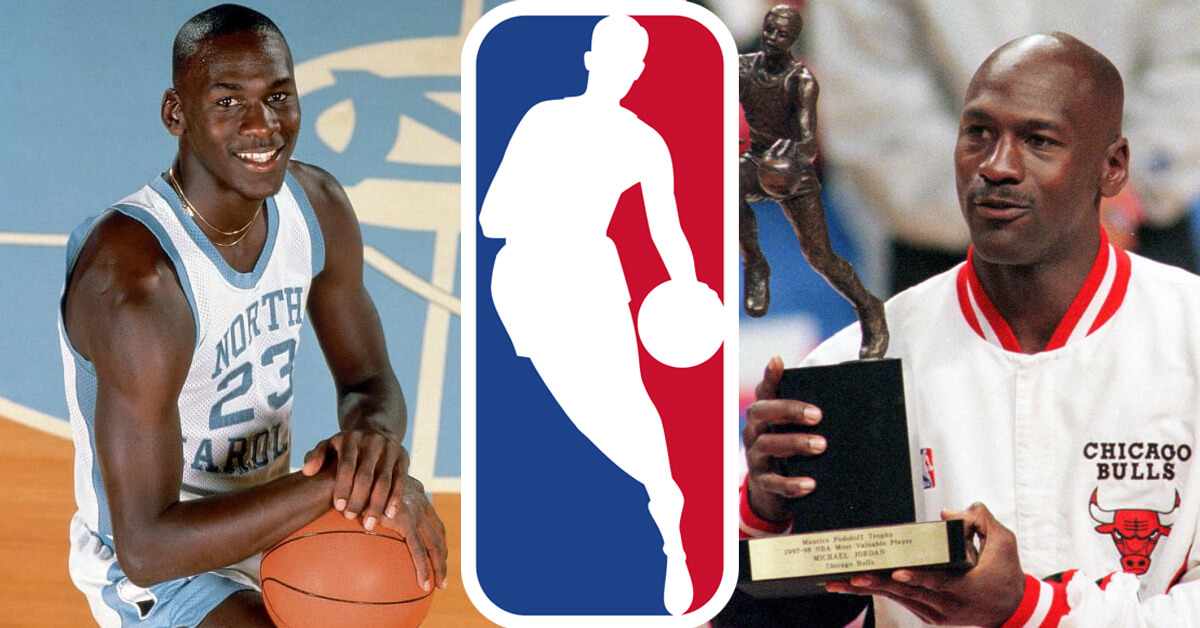 Young Michael Jordan, North Carolina Tar Heels - NBA Logo - Chicago Bulls Michael Jordan