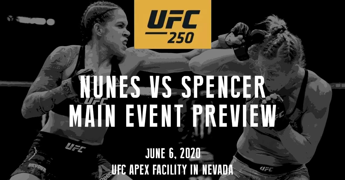 Amanda Nunes vs Felicia Spencer Main Event - UFC 250 Logo - MMA Female Fighters Background