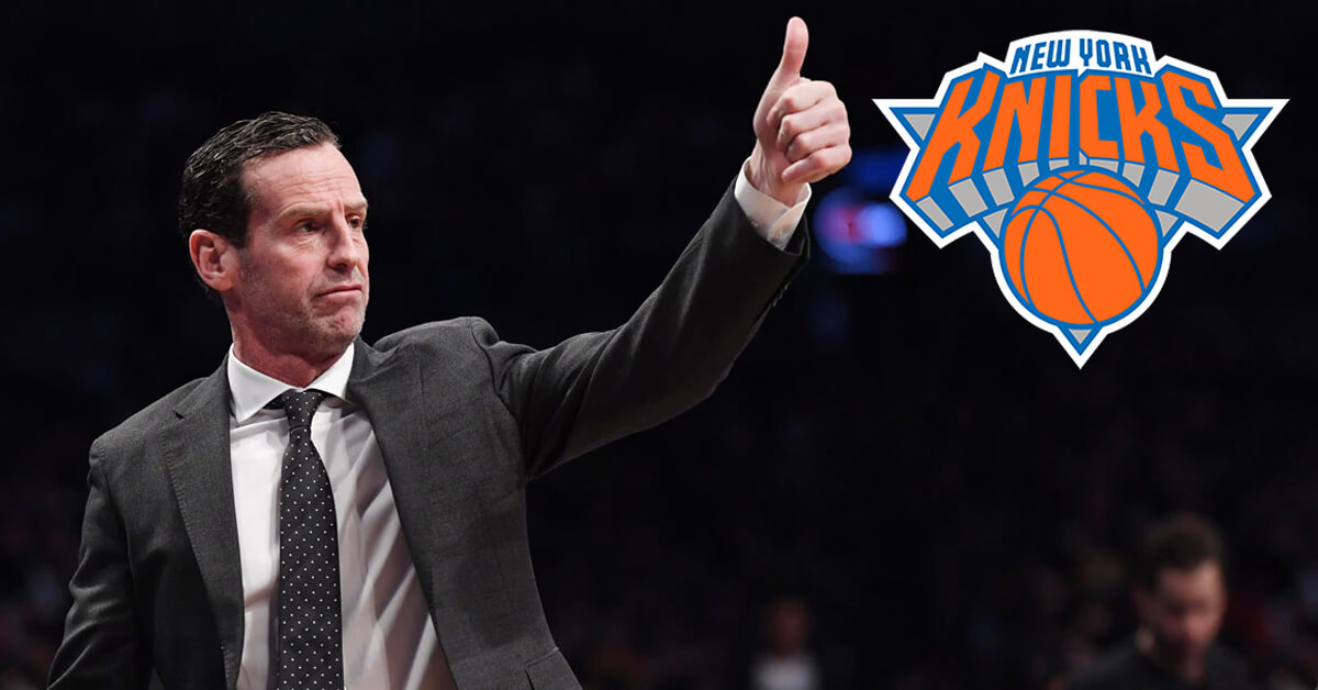 Kenny Atkinson Giving the Thumb Up - New York Knicks Logo