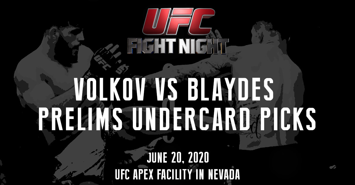 Volkov vs Blaydes Prelims Undercard - UFC Fight Night Logo - MMA Fighters Background