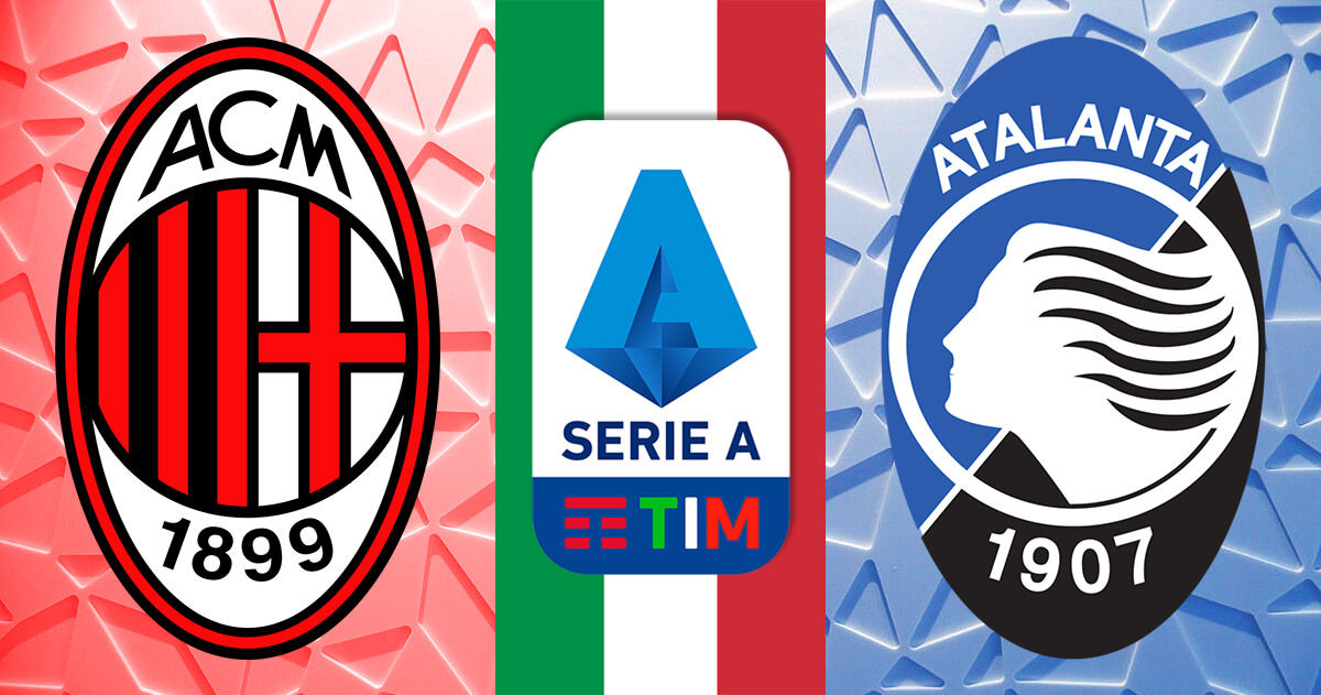 AC Milan vs Atalanta Logos - Serie A Logo - Italy Flag
