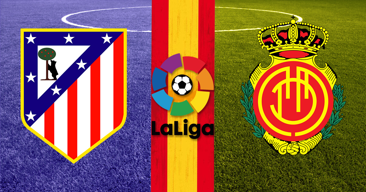 Atletico Madrid vs Mallorca Logos - La Liga Logo - Spain Flag
