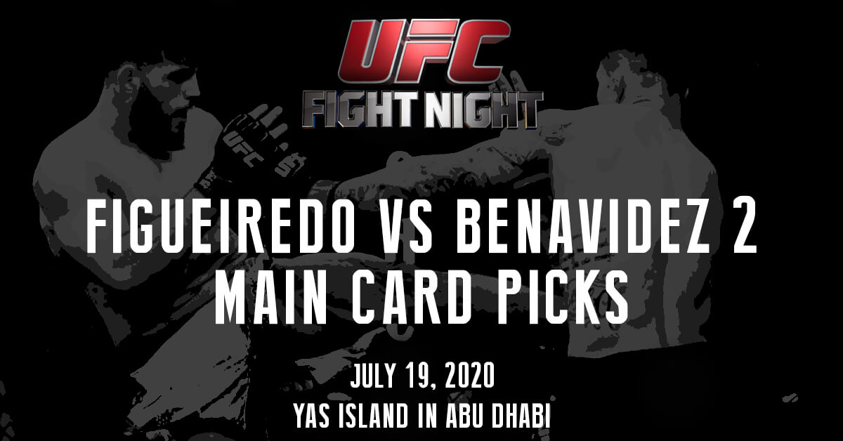 Figueiredo vs Benavidez 2 Main Card - UFC Fight Night Logo - MMA Fighters Background