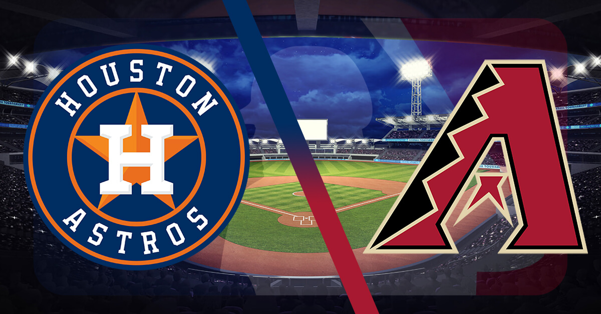 Houston Astros vs Arizona Diamondbacks Logos - MLB Logo - Baseball Field Background